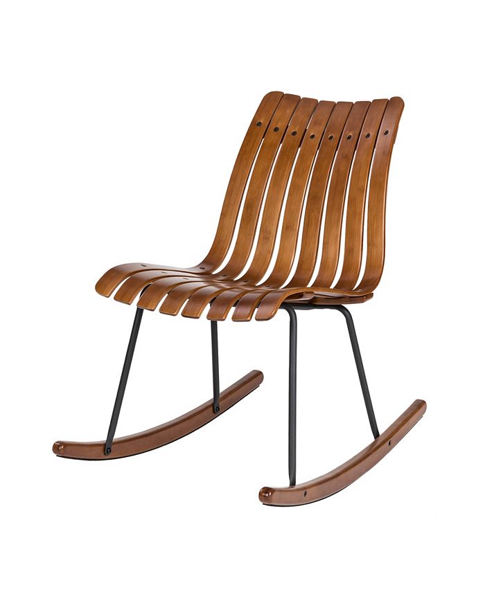 Glitzhome Bamboo Contoured Rocking Accent Chair - Macy's