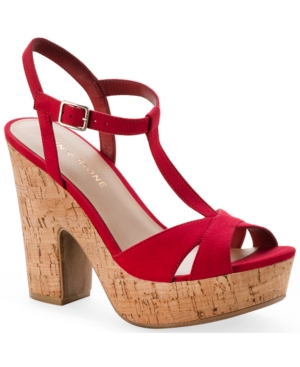 Sun + Stone Jamie T-Strap Platform Dress Sandals Created for Macy's Women's Shoes