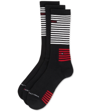 Tommy Hilfiger Men's 3-Pk Striped Athletic Crew Socks