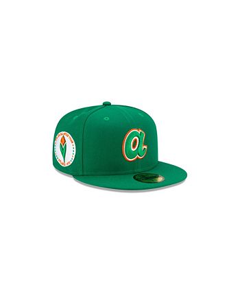 Atlanta Braves New Era White Logo 59FIFTY Fitted Hat - Kelly Green