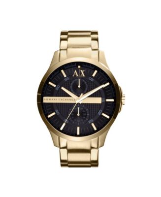ARMANI EXCHANGE 腕時計 44mm ゴールド ステンレス 人気 A|X Armani Exchange Men's Chronograph Gold-Tone Stainless