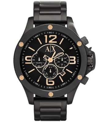 Armani exchange discount watchgold black