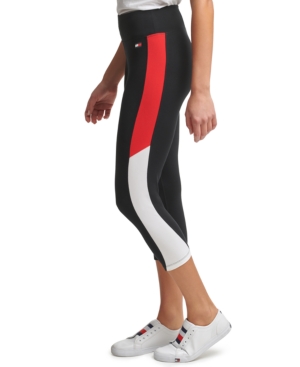 Tommy Hilfiger Sport Women's Curve Blocked High-Rise Capri Leggings