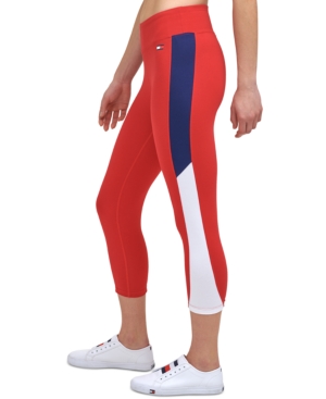 Tommy Hilfiger Sport Women's Curve Blocked High-Rise Capri Leggings