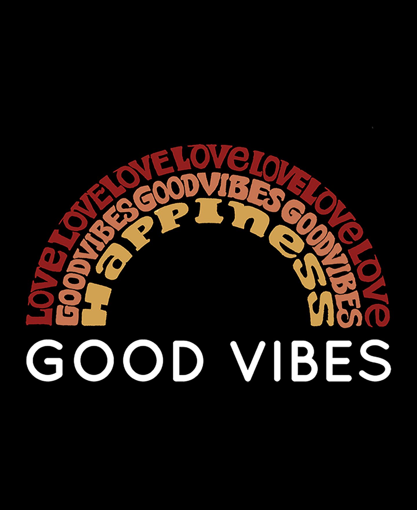Женская футболка LA Pop Art Word Art Good Vibes, цвет: Чёрный — фото 2