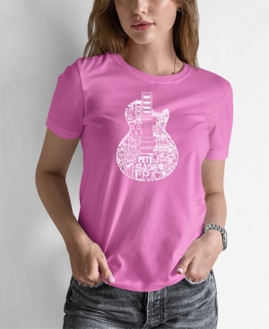 Women's Word Art Rock Guitar Head T-Shirt