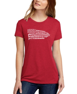 La Pop Art Women's Word Art Pledge Of Allegiance Flag T-shirt In Red