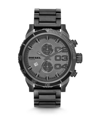 Diesel Double Down 2.0 Gun Metal Tone Stainless Steel on sale Watch