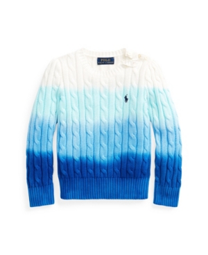 Little Girls Dip-Dyed Cable-Knit Sweater