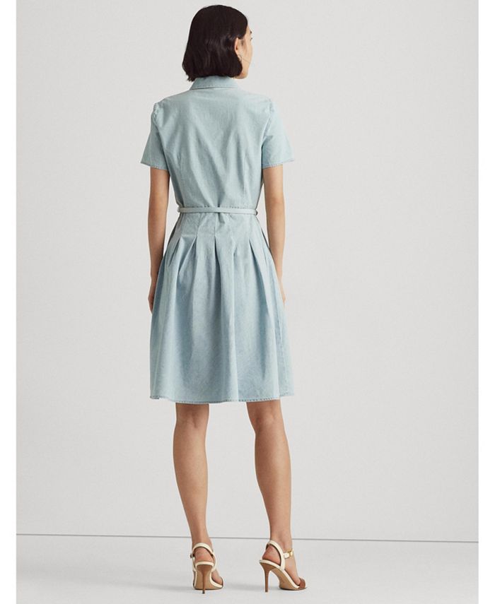 Lauren Ralph Lauren Petite Chambray Short-Sleeve Dress - Macy's