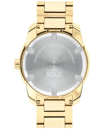 Movado - Men's Swiss Bold Verso Gold Ion-Plated Steel Bracelet Watch 42mm