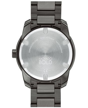 Movado - Men's Swiss Bold Verso Gunmetal Ion-Plated Steel Bracelet Watch 42mm