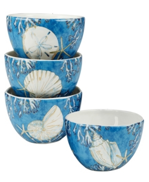 Certified International Playa Shells Set Of 4 Ice Cream Bowl In Multicolor