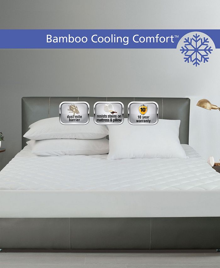 AllInOne Cooling Bamboo Fitted Mattress Pad, Full Macy's