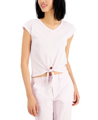 Style & Co - Tie-Hem T-Shirt, Created for Macy's