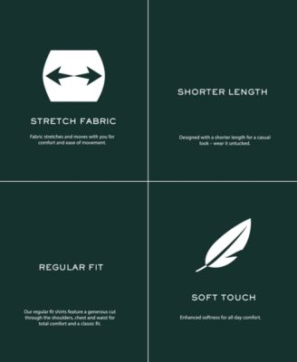 Lauren Ralph Lauren Lauren Men's Untucked Casual Regular Fit Stretch Dress Shirt