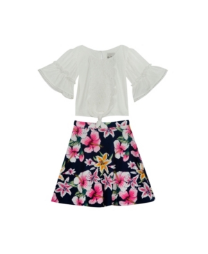 Rare Editions Big Girls Printed Skirt Set 2 Piece Set