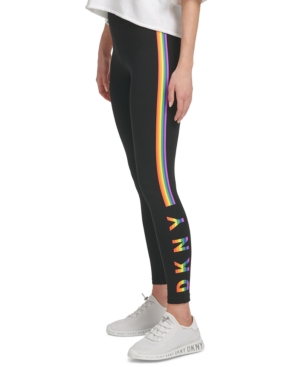 Dkny Sport Women's Rainbow-Stripe Logo Leggings