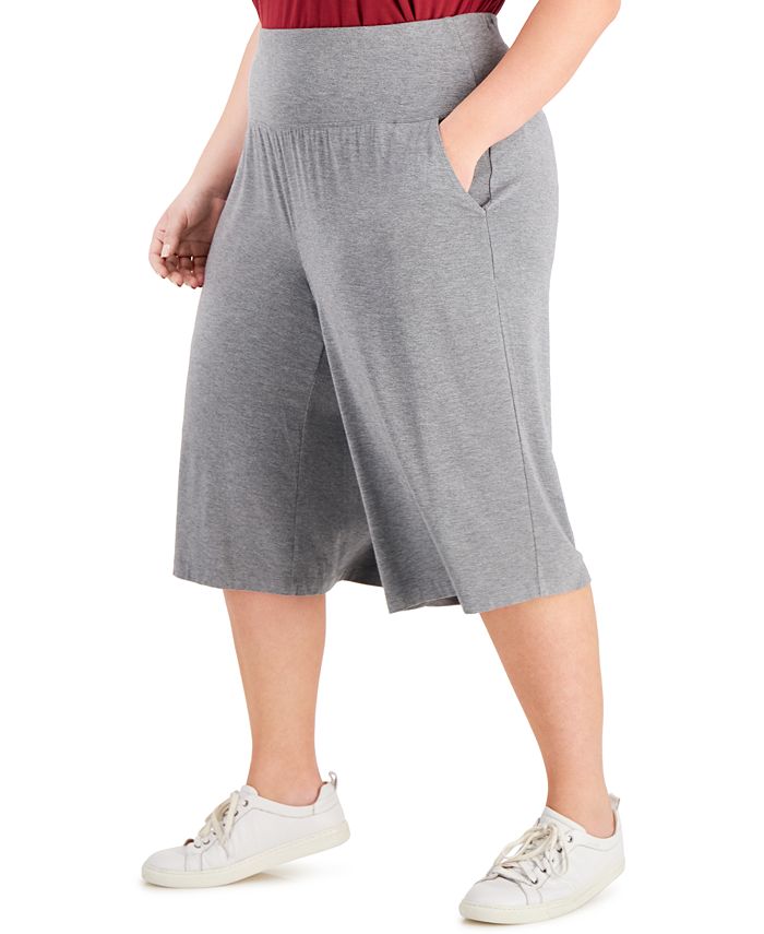 Ideology Plus Size High-Waist Culottes, Created for Macy's - Macy's
