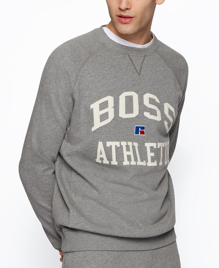 Boss x Russell Athletic large logo t-shirt in white