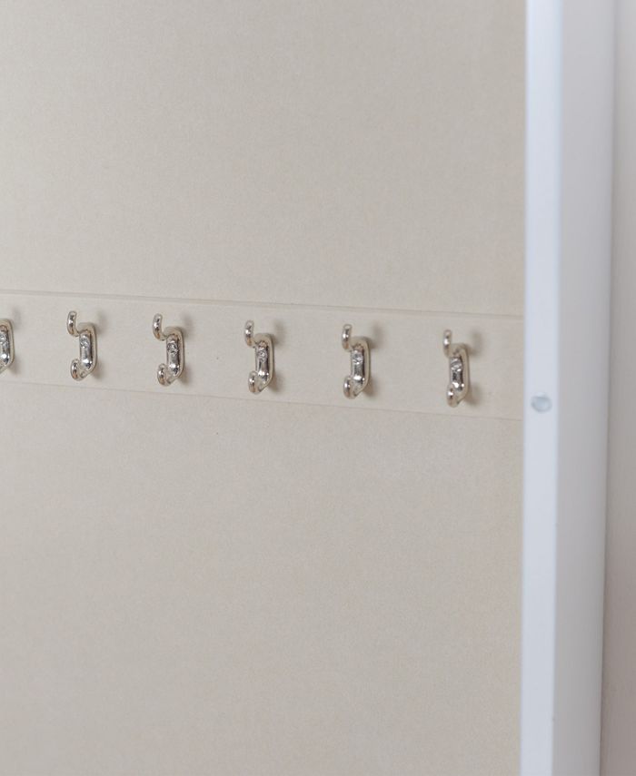 PKO Inc. Wall Mounted White Jewelry Armoire with Mirror Macy's