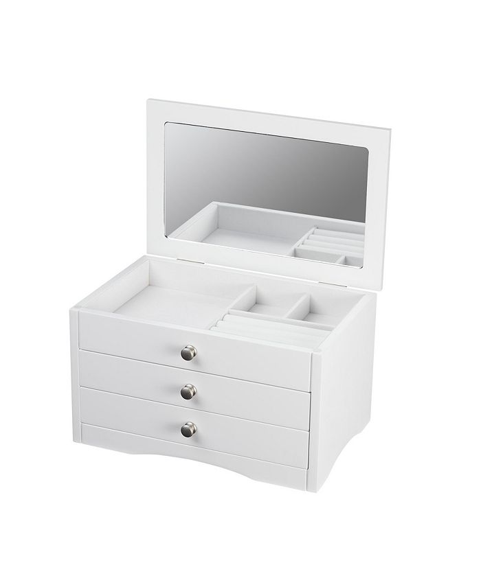 PKO Inc. Classic Lift Top White Jewelry Box Macy's