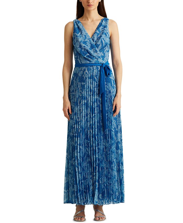 ralph lauren pleated georgette dress