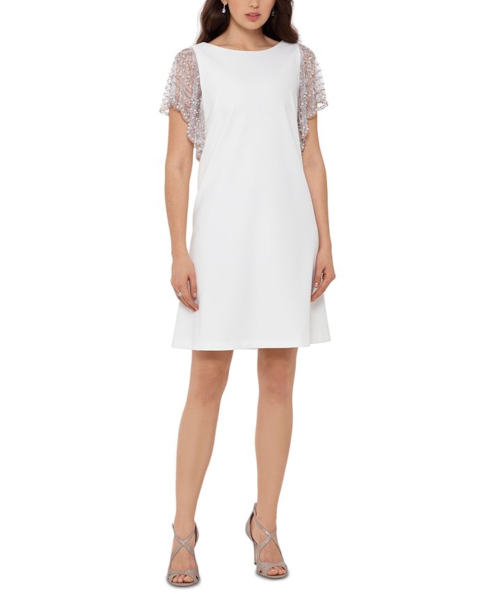 XSCAPE Beaded Sleeve Dress Macy s