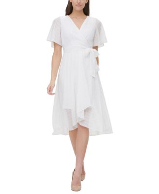 Tommy Hilfiger - Petite Eyelet Faux-Wrap Dress