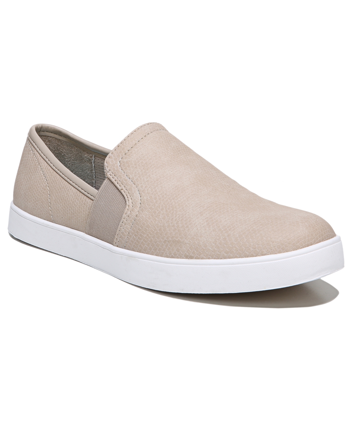 Dr. Scholl s Women s Luna Slip on Sneakers Simple Taupe Lizard Print Faux Leather Smart Closet