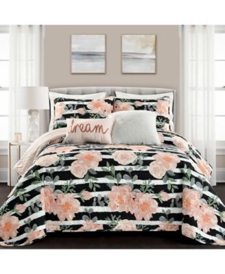 Lush Decor Amara Watercolor Rose Quilt Set