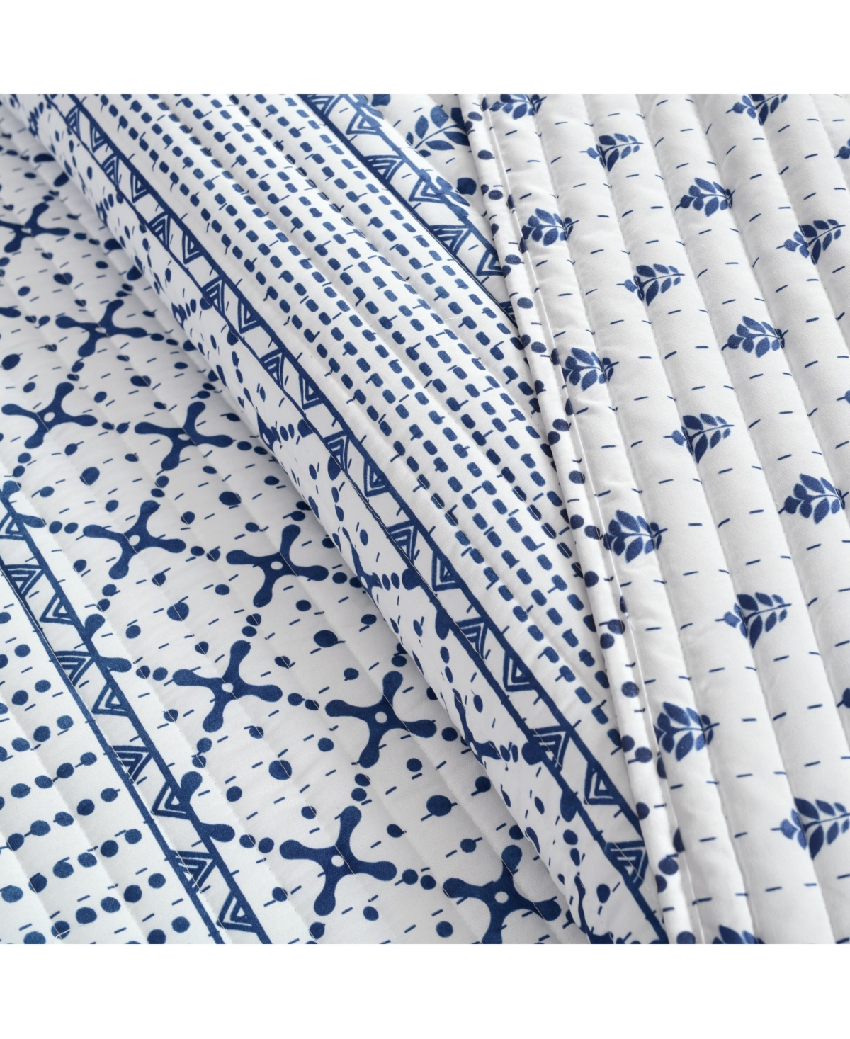 Lush Decor Monique Stripe 3 Piece Quilt Set, Full/queen In Multi