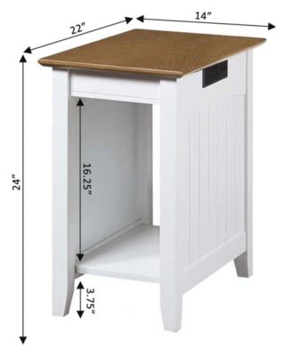 Edison End Table with Charging Station and Shelf