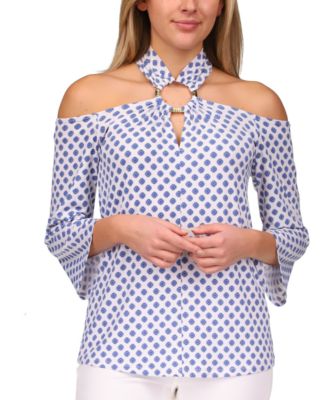 Michael Kors - Medallion-Print Ring-Neck Top