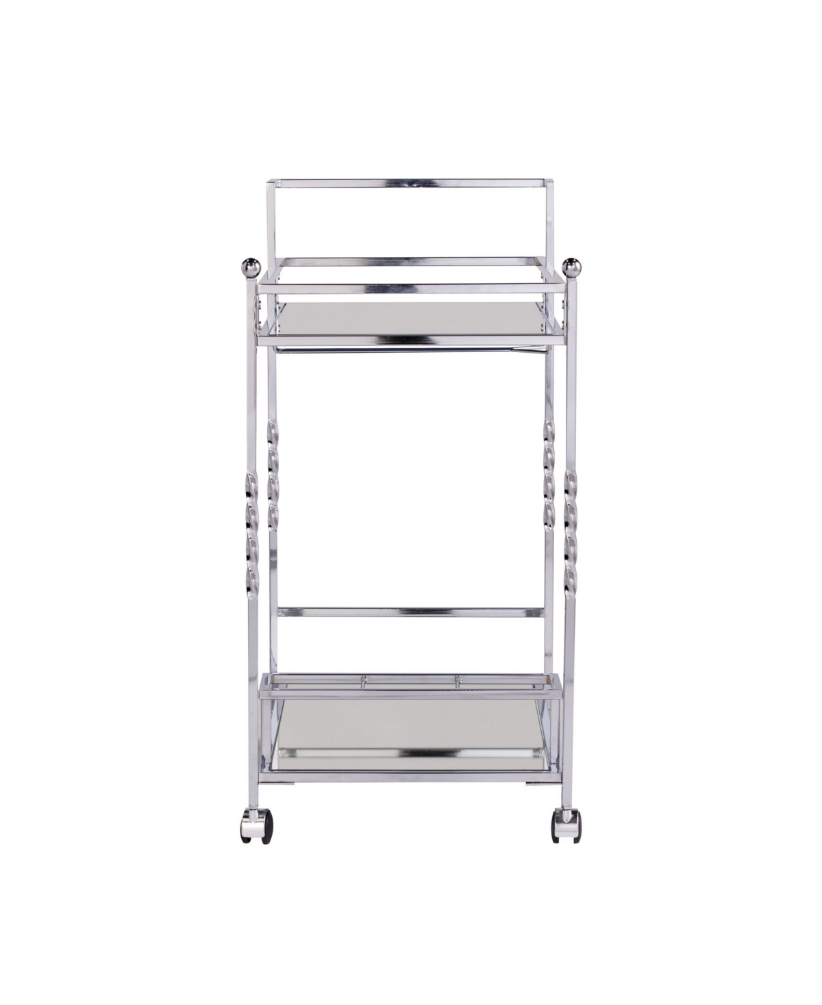 Ivers Metal Mirrored Bar Cart - Chrome Finish with Mirror