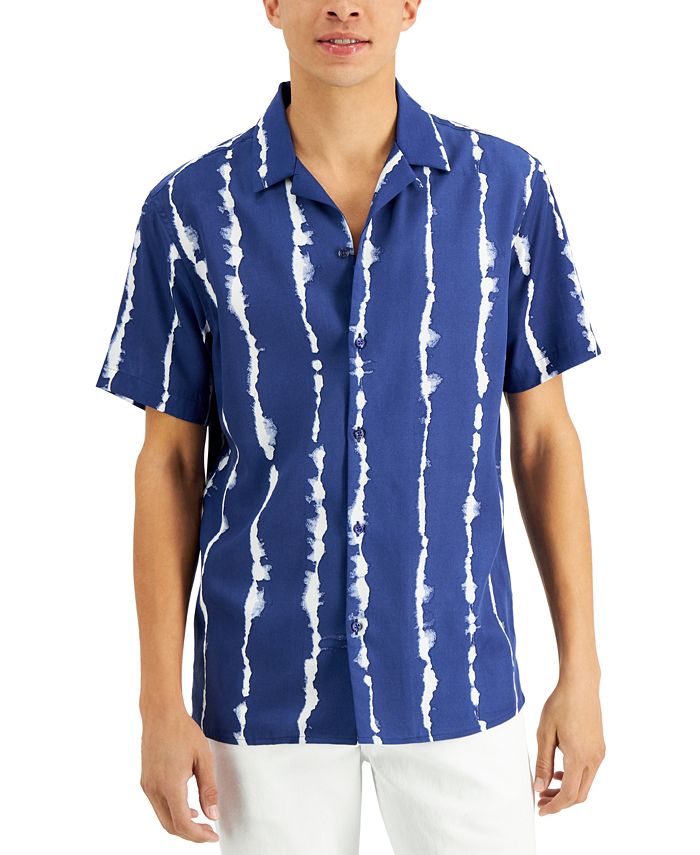 INC International Concepts Men's TieDye Striped Shirt, Created for Macy's Macy's