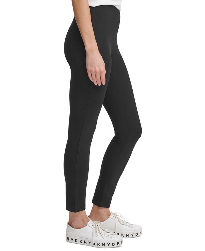 DKNY Women's Front Slip Pull On Ponte Pants Black Size Large