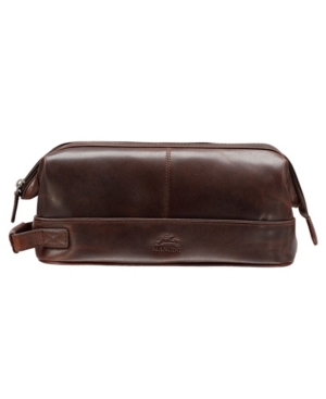 Mancini Men's Classic Toiletry Kit With Organizer In Brown