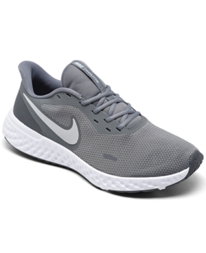 Nike Men's Revolution 5 Wide Width Running Sneakers From Finish Line In Cool Gray, Pure Platinum-d