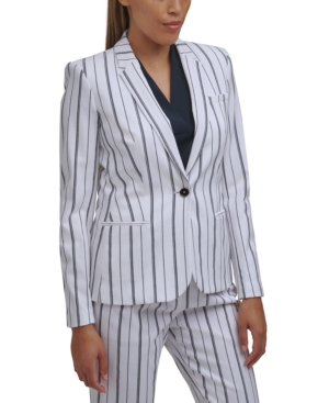 Calvin Klein Striped One-Button Blazer