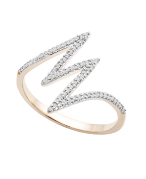 Shop Wrapped Diamond Lightning Bolt Ring (1/6 Ct. T.w.) In 10k Gold Or White Gold, Created For Macy's In Yellow Gold