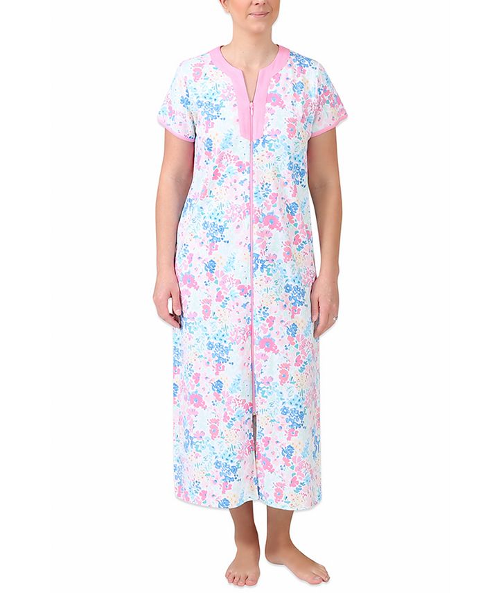 Miss Elaine Long Knit Zipper Robe Macy's