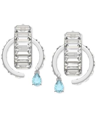 swarovski curved huggie earrings