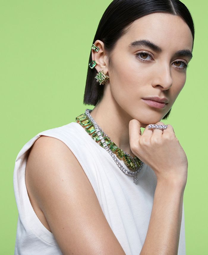 Swarovski RhodiumPlated Millenia Pendant Necklace, 15" + 2" extender