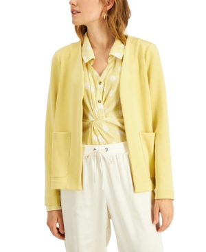Alfani Jersey-knit Open Front Jacket, Created For Macy's In Natural Raffia
