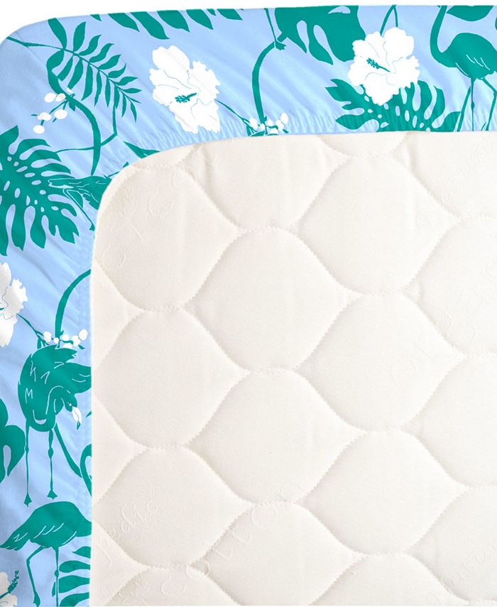 Macy's Flamingo Palm Leaf Floral Fitted Super Soft Crib Sheet Macy's