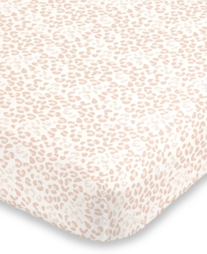Nojo Neutral Cheetah Fitted Super Soft Crib Sheet Bedding In Pink