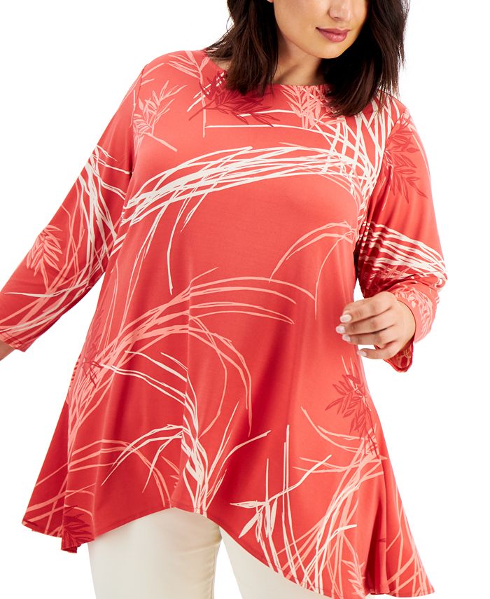 Alfani Plus Size Printed Swing Top Created For Macys And Reviews Tops 6993