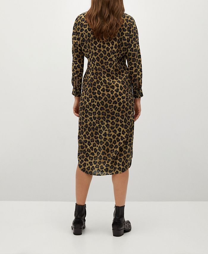 MANGO LeopardPrint Shirt Dress Macy's