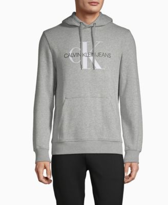 monogram logo fleece hoodie calvin klein